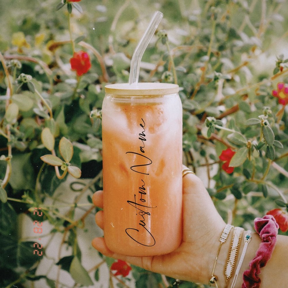 Custom Text Libbey glass beer can16 Oz